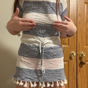 Blue and white size S bathing suit cover up. Brand- blue island